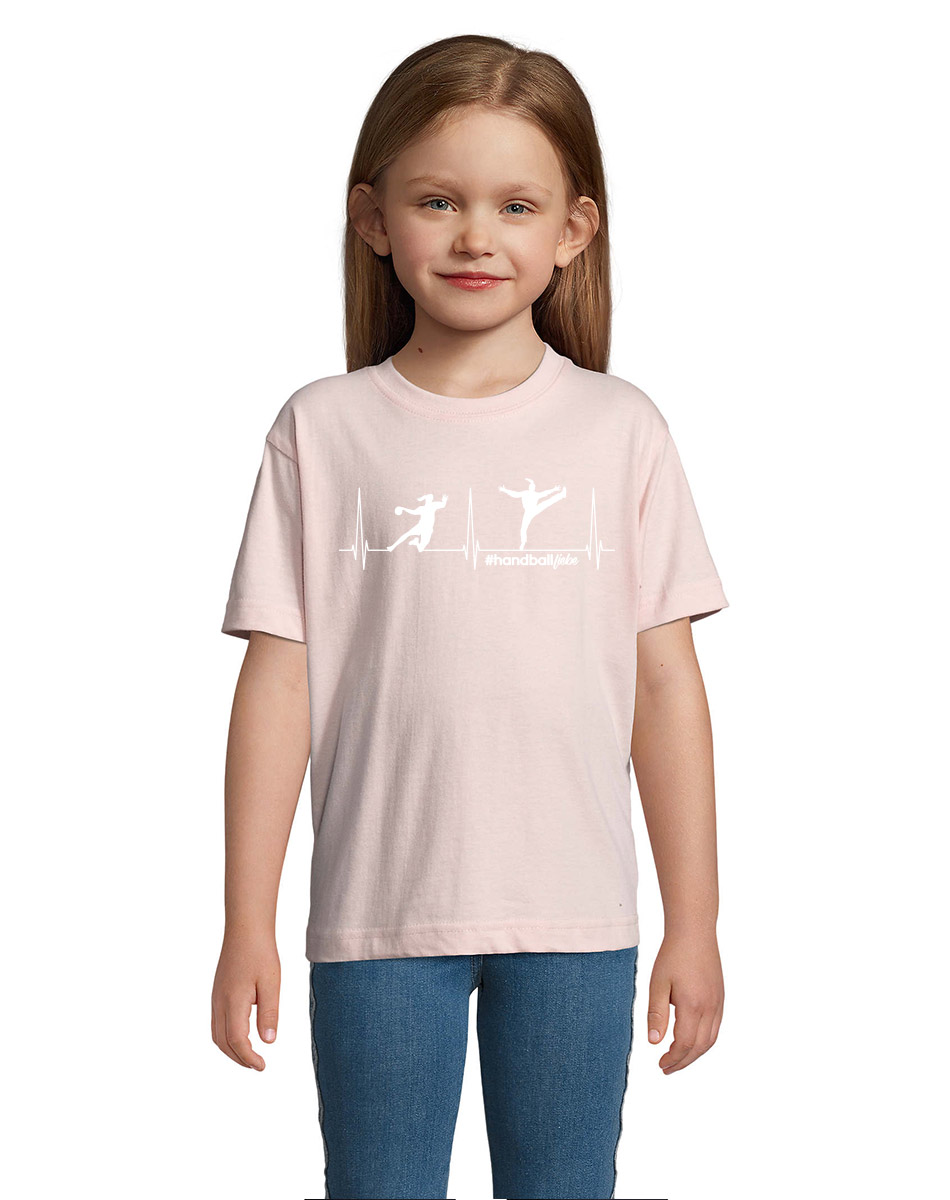 Herzschlag Handballliebe Mdchen T-Shirt rosa