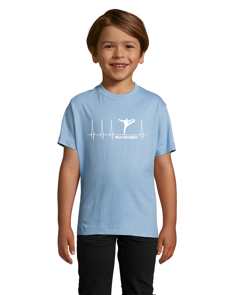 Herzschlag Torhter Kinder T-Shirt blau