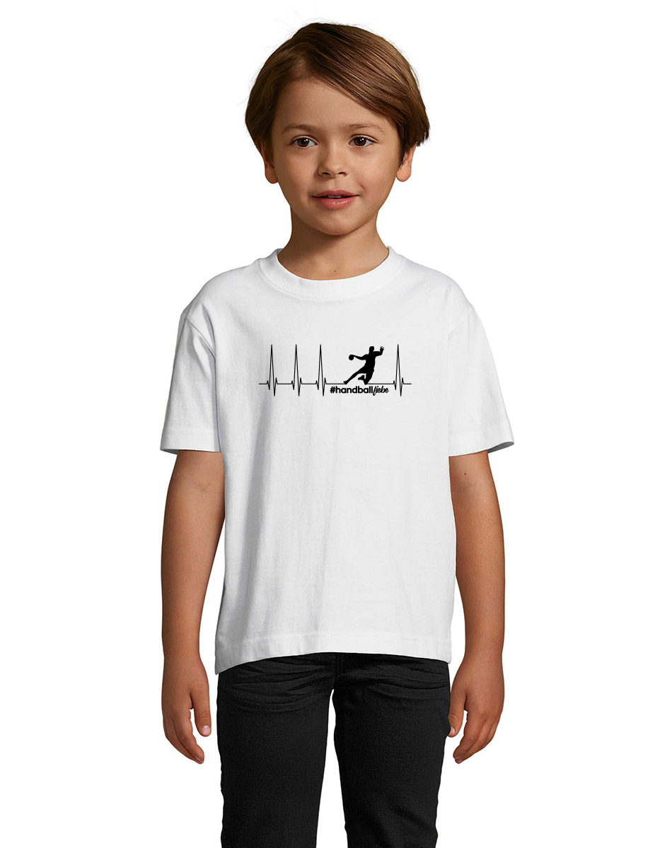 Herzschlag Sprungwurf Kinder T-Shirt weiss
