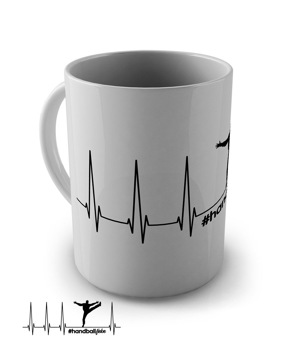 Herzschlag Torhter Tasse schwarz auf weiss
