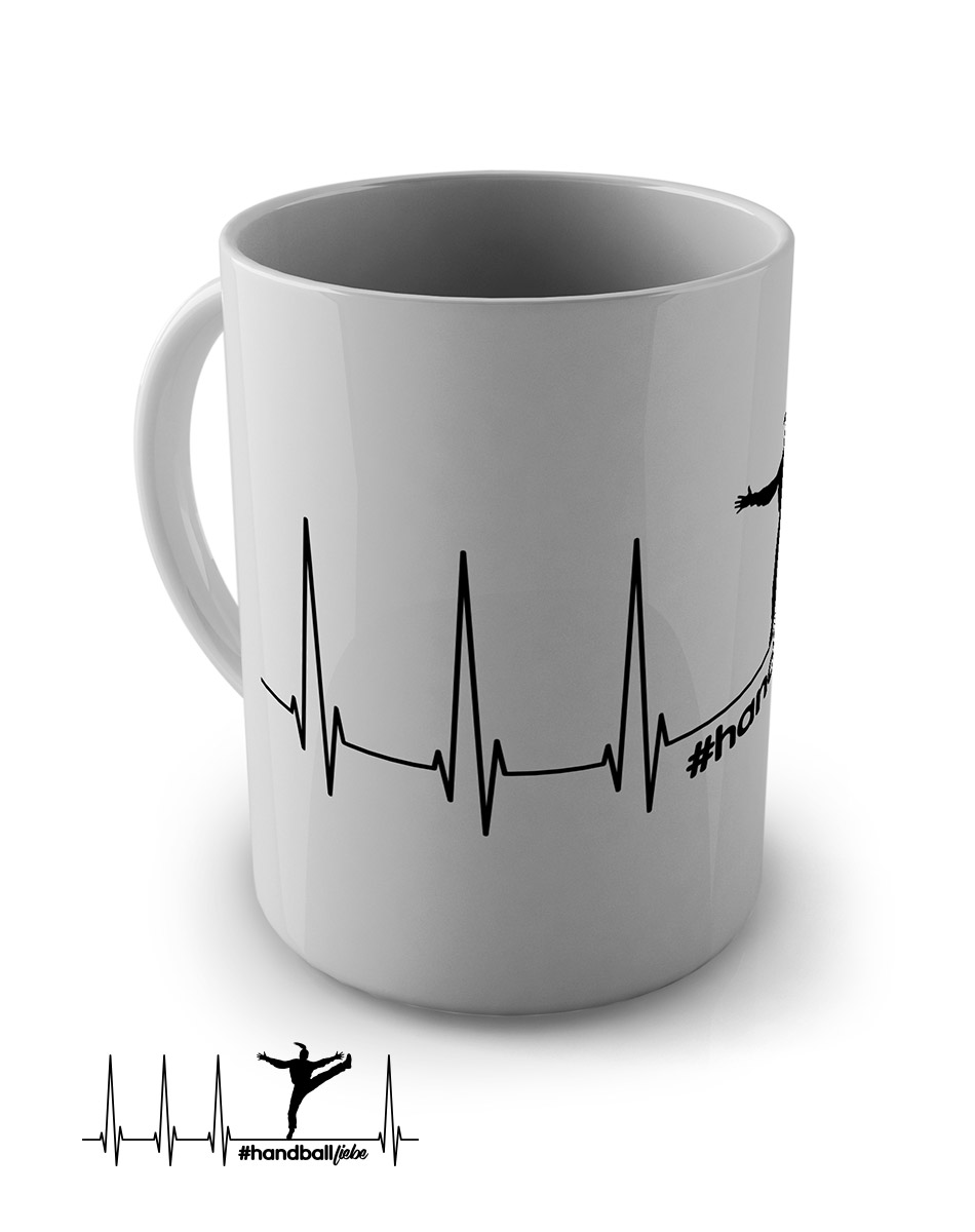 Herzschlag Torhter Woman Tasse schwarz auf weiss
