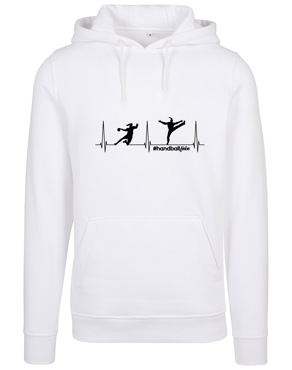 Herzschlag Handballliebe Woman Heavy Hoodie Unisex weiss