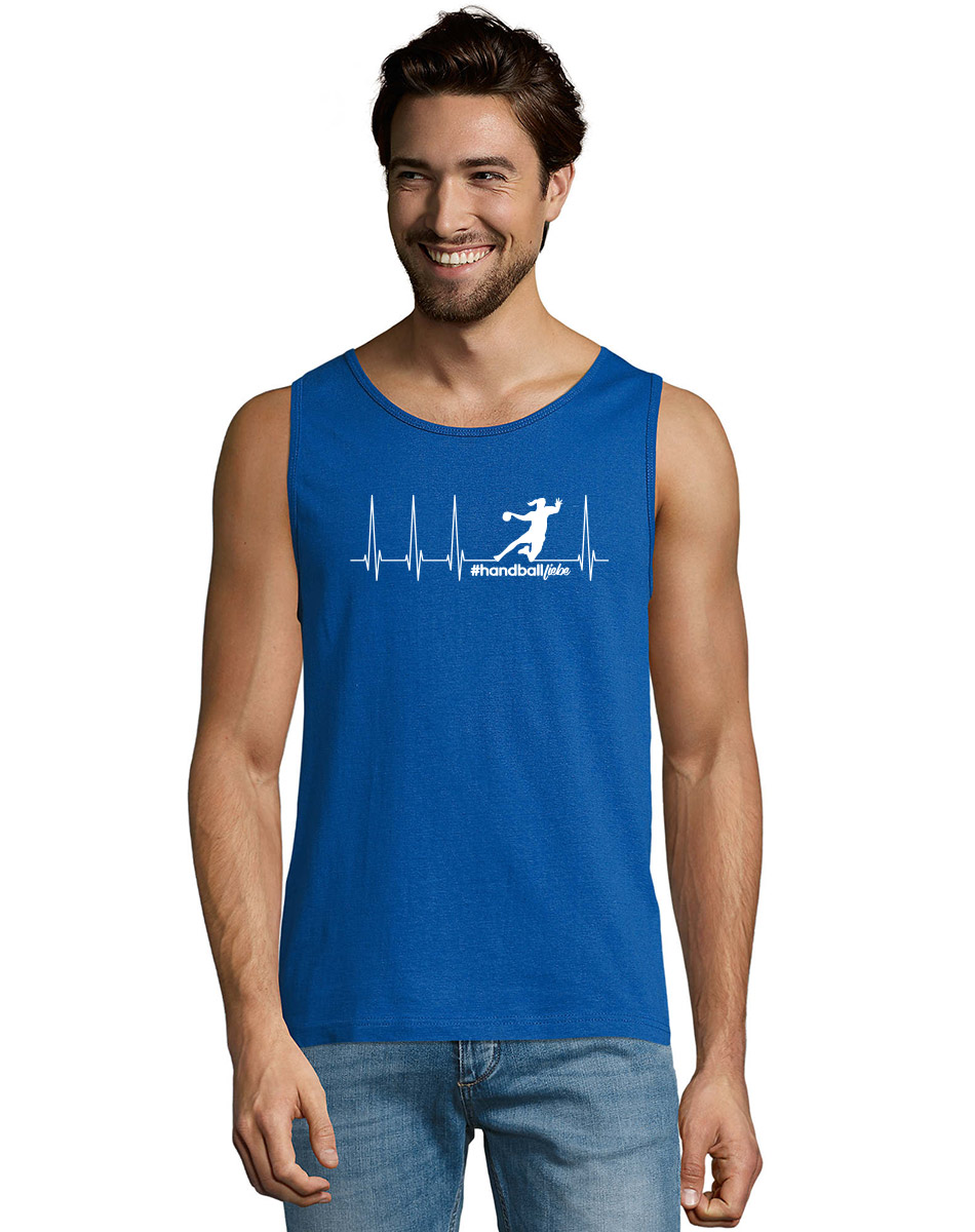 Herzschlag Sprungwurf Woman Unisex Tank-Top weiss auf royal