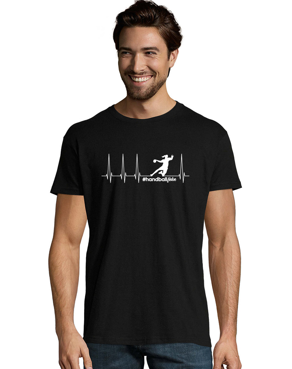 Herzschlag Sprungwurf Woman Unisex T-Shirt weiss auf schwarz