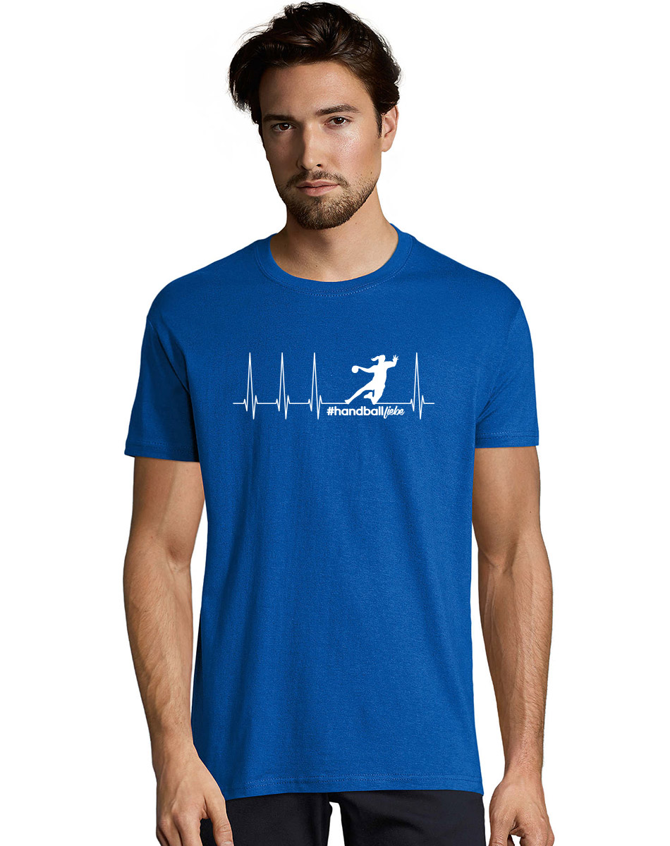 Herzschlag Sprungwurf Woman Unisex T-Shirt weiss auf royal