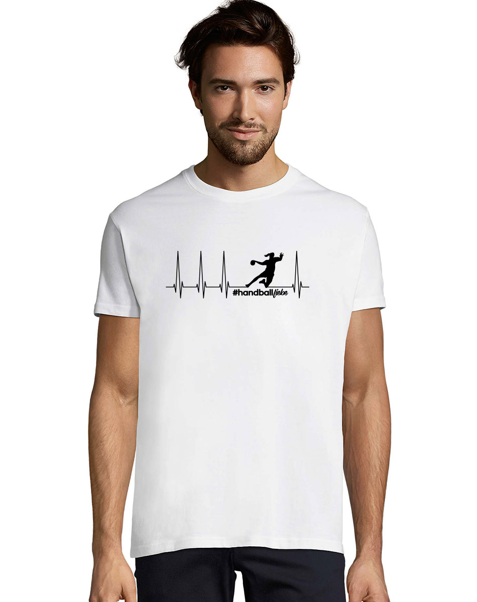 Herzschlag Sprungwurf Woman Unisex T-Shirt schwarz auf weiss