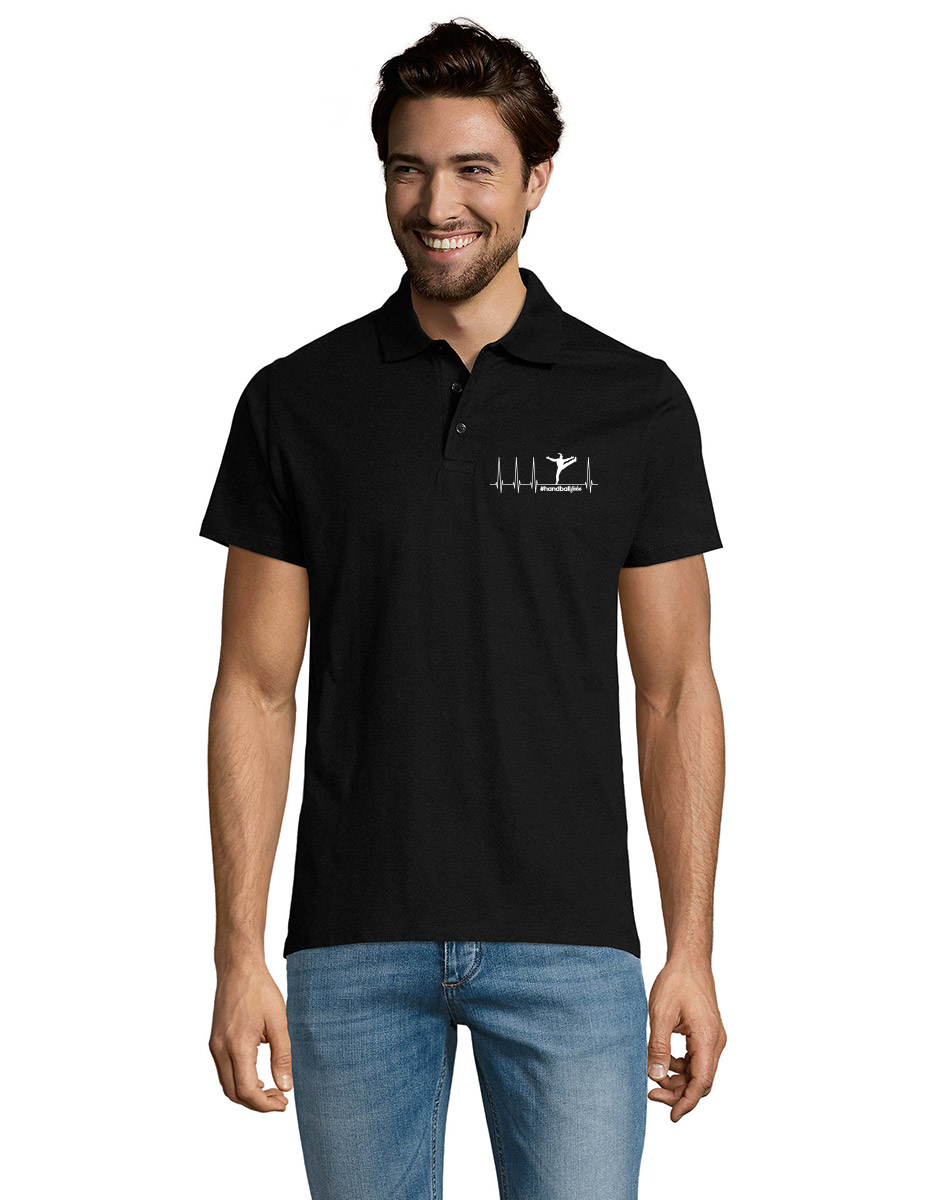 Herzschlag Torhterin Woman Unisex Polo  weiss auf schwarz