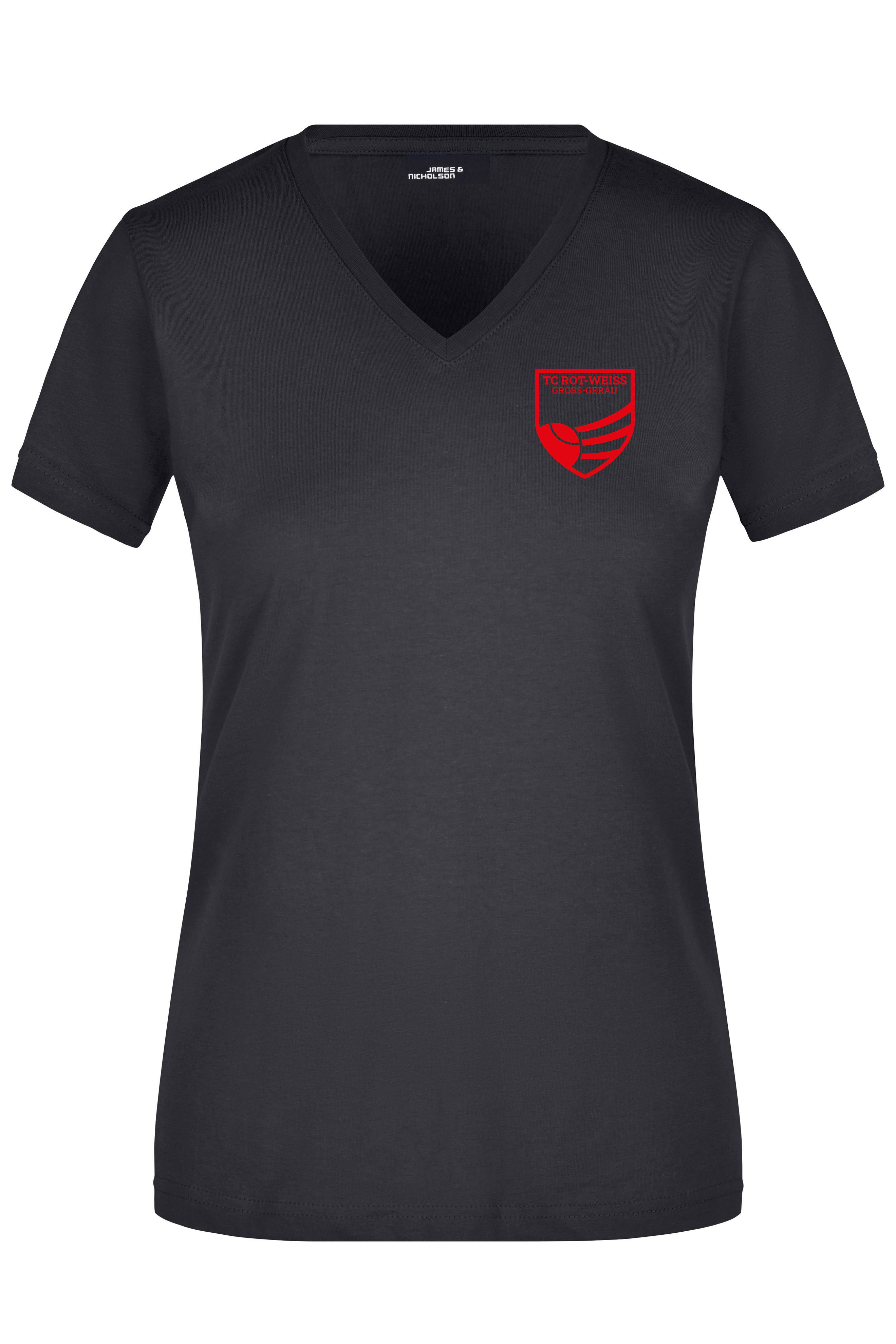 TC Rot-Weiss Girly T-Shirt rot auf schwarz