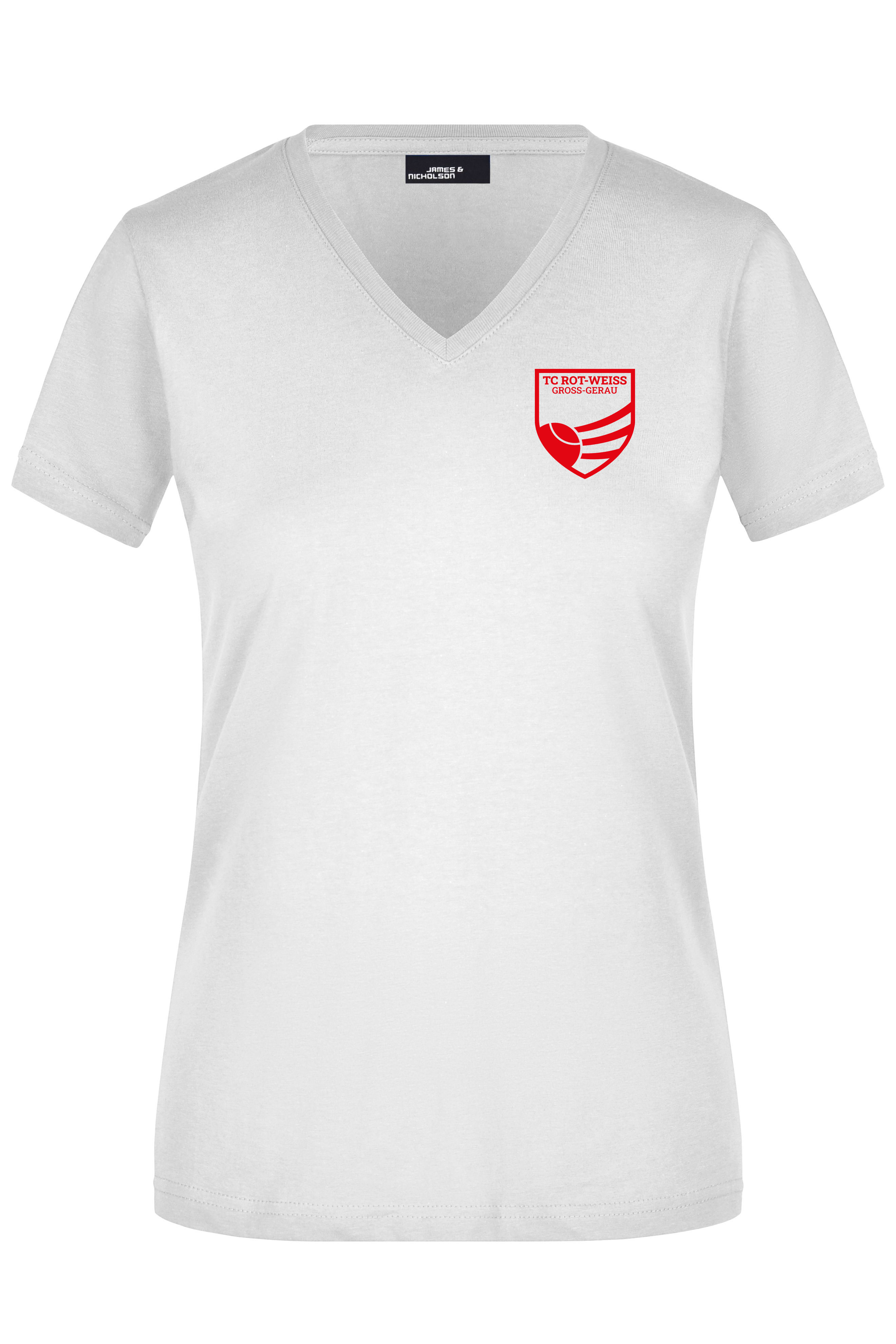 TC Rot-Weiss Girly T-Shirt rot auf weiss