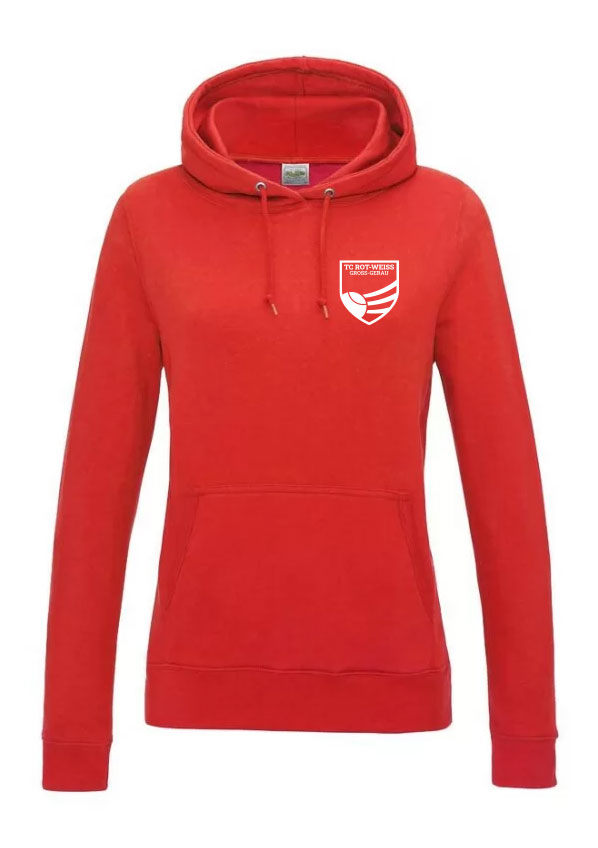 TC Rot-Weiss Girly Hoodie weiss auf rot