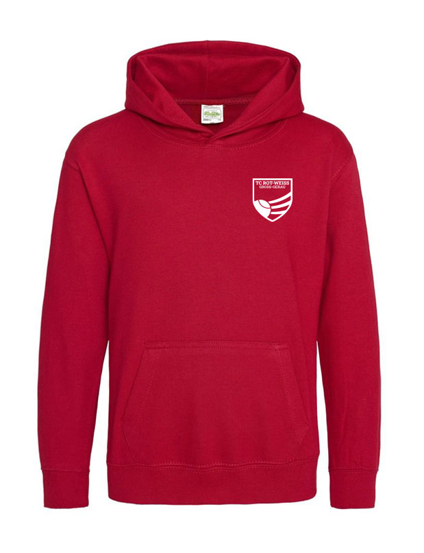 TC Rot-Weiss - Vorteil GG - Kinder Hoodie weiss auf rot