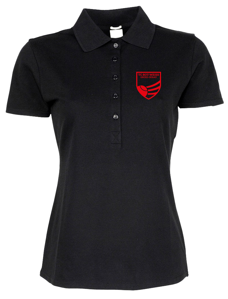 TC Rot-Weiss Damen Poloshirt rot auf schwarz