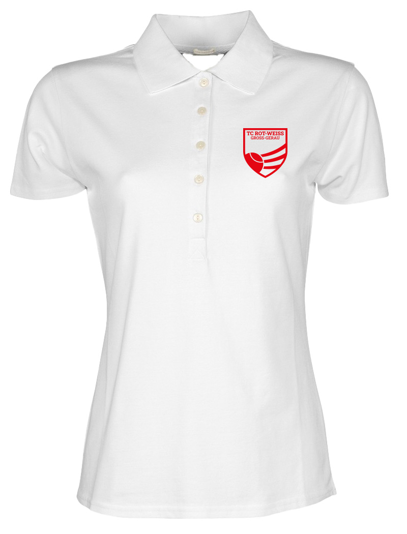 TC Rot-Weiss Damen Poloshirt rot auf weiss