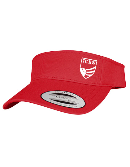 TC Rot-Weiss Damen Curved Visor Cap weiss auf rot