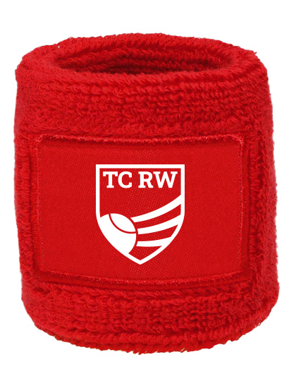 TC Rot-Weiss Schweiarmband weiss auf rot