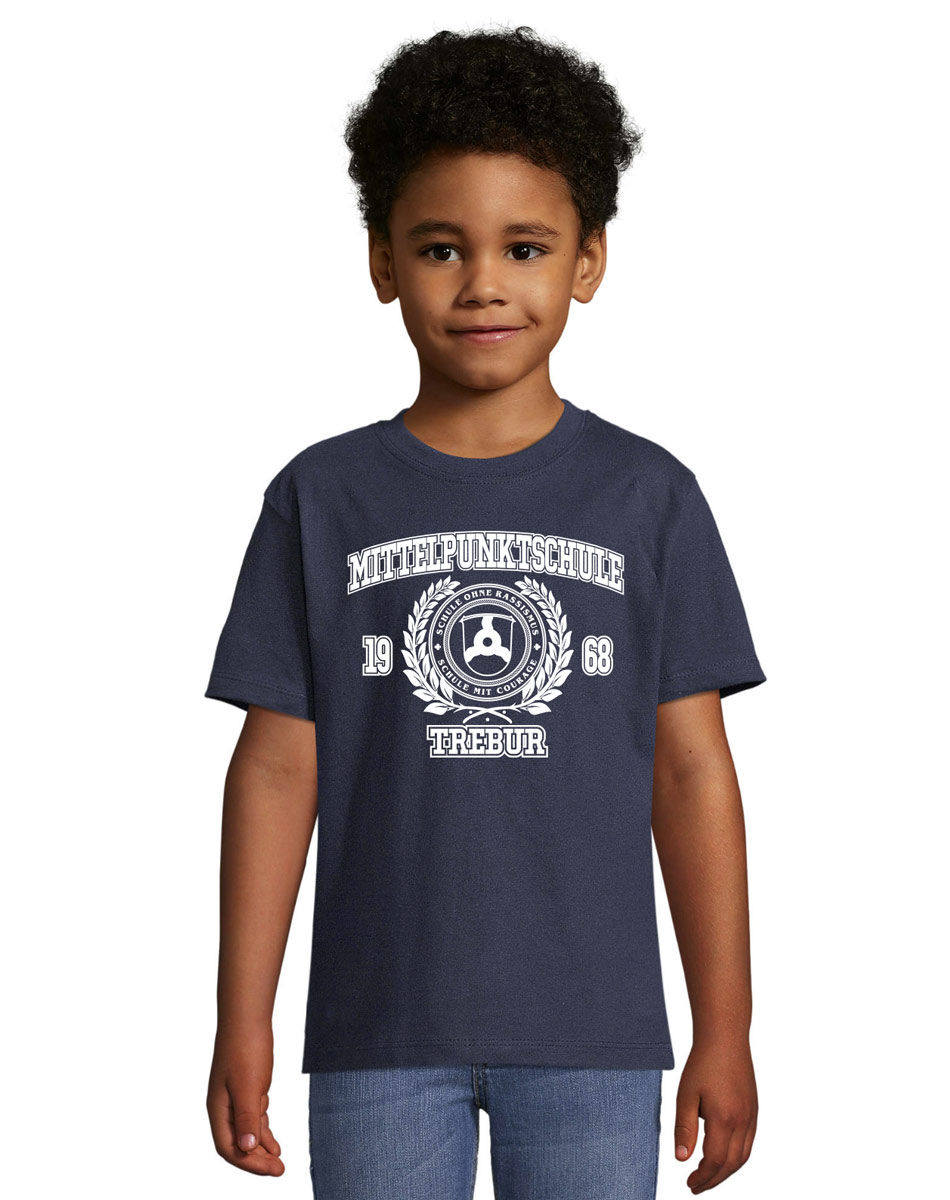 T-Shirt Kids weiss auf french navy