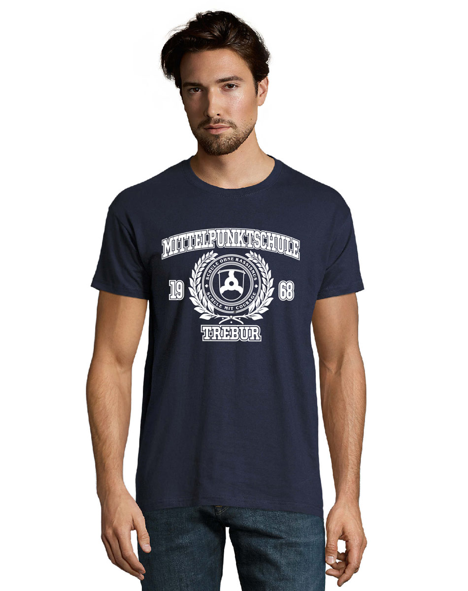 T-Shirt Unisex weiss auf french navy