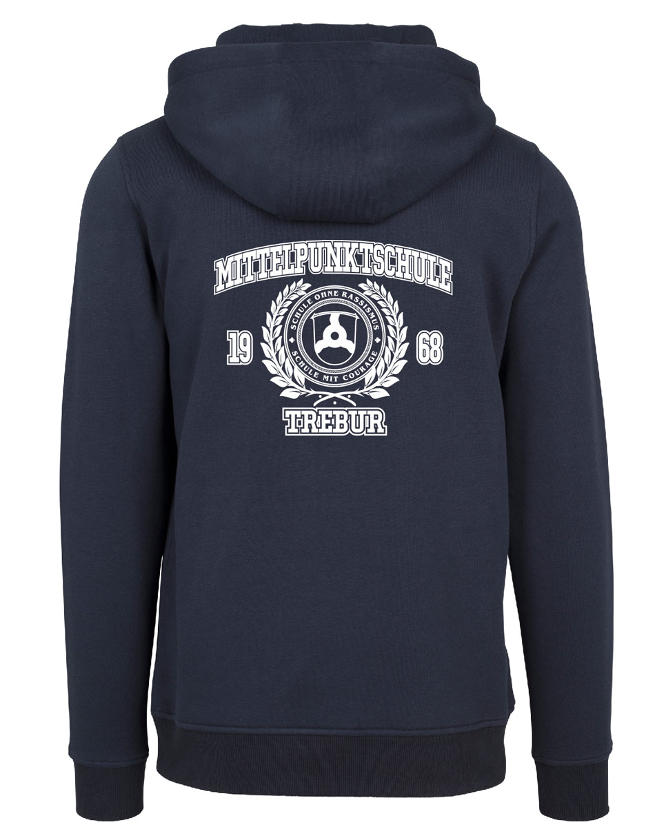 Zip Hoodie Jacke Kids weiss auf oxford navy