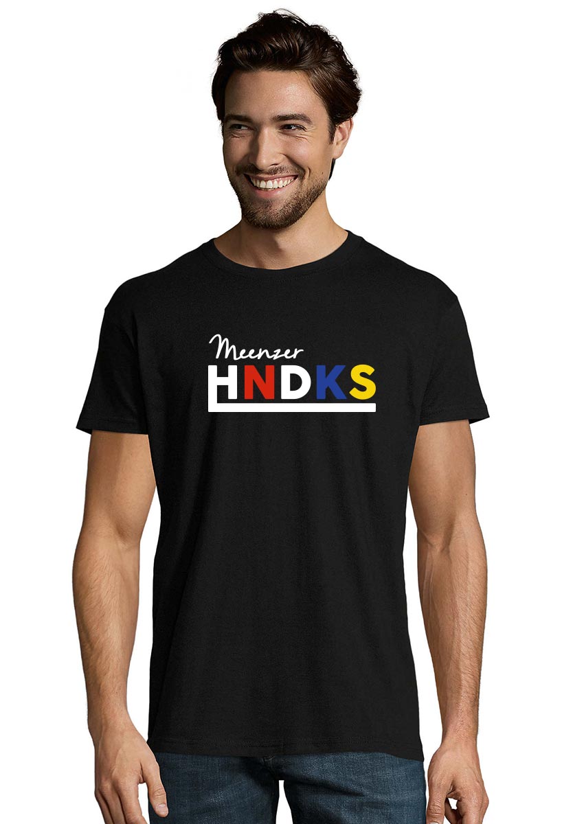 HNDKS Unisex T-Shirt mehrfarbig auf schwarz