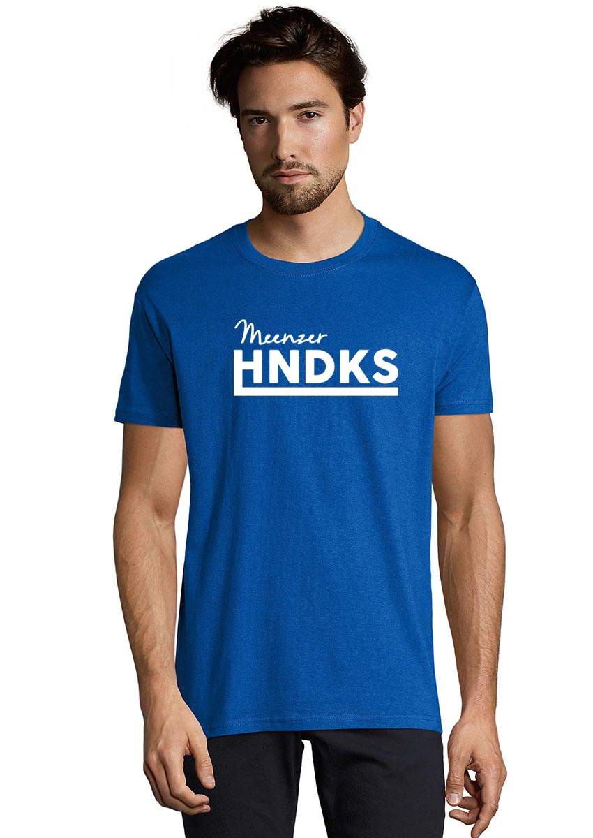 HNDKS Unisex T-Shirt weiss auf royal blue