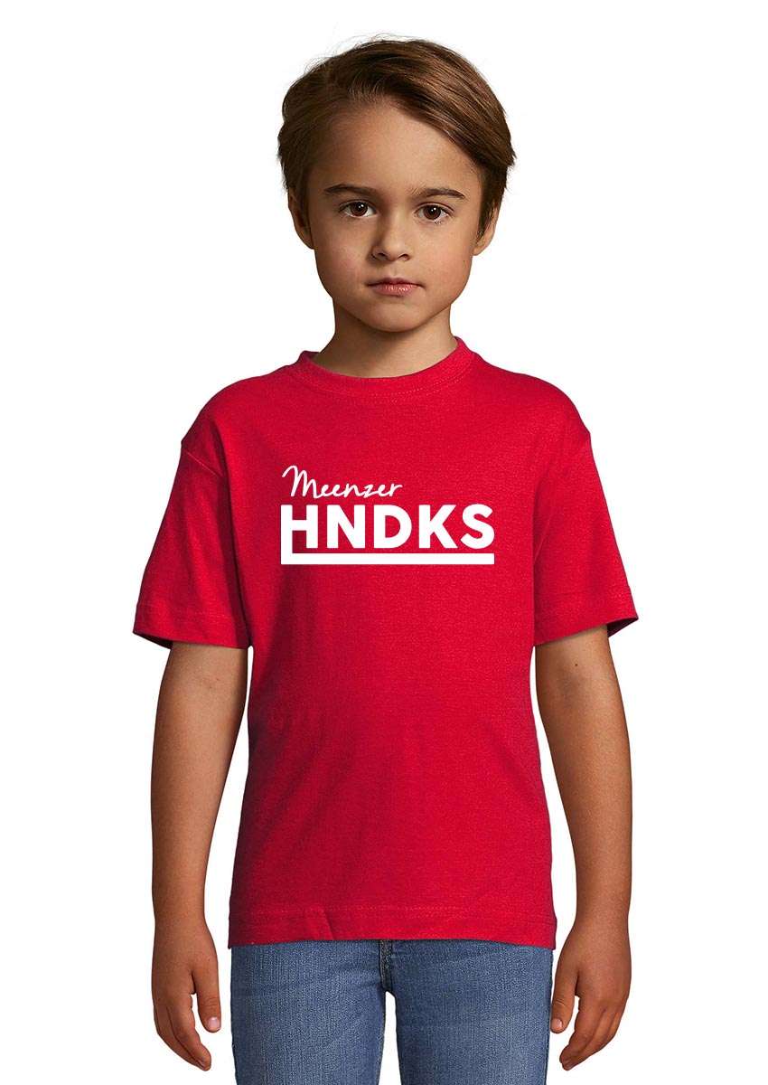 HNDKS Kinder T-Shirt weiss auf rot