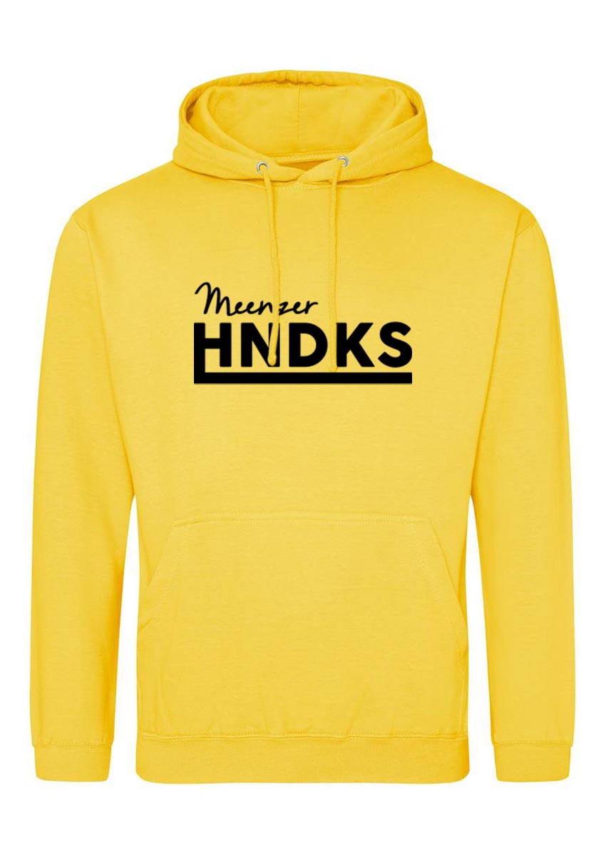 HNDKS College Unisex Hoodie schwarz auf gelb