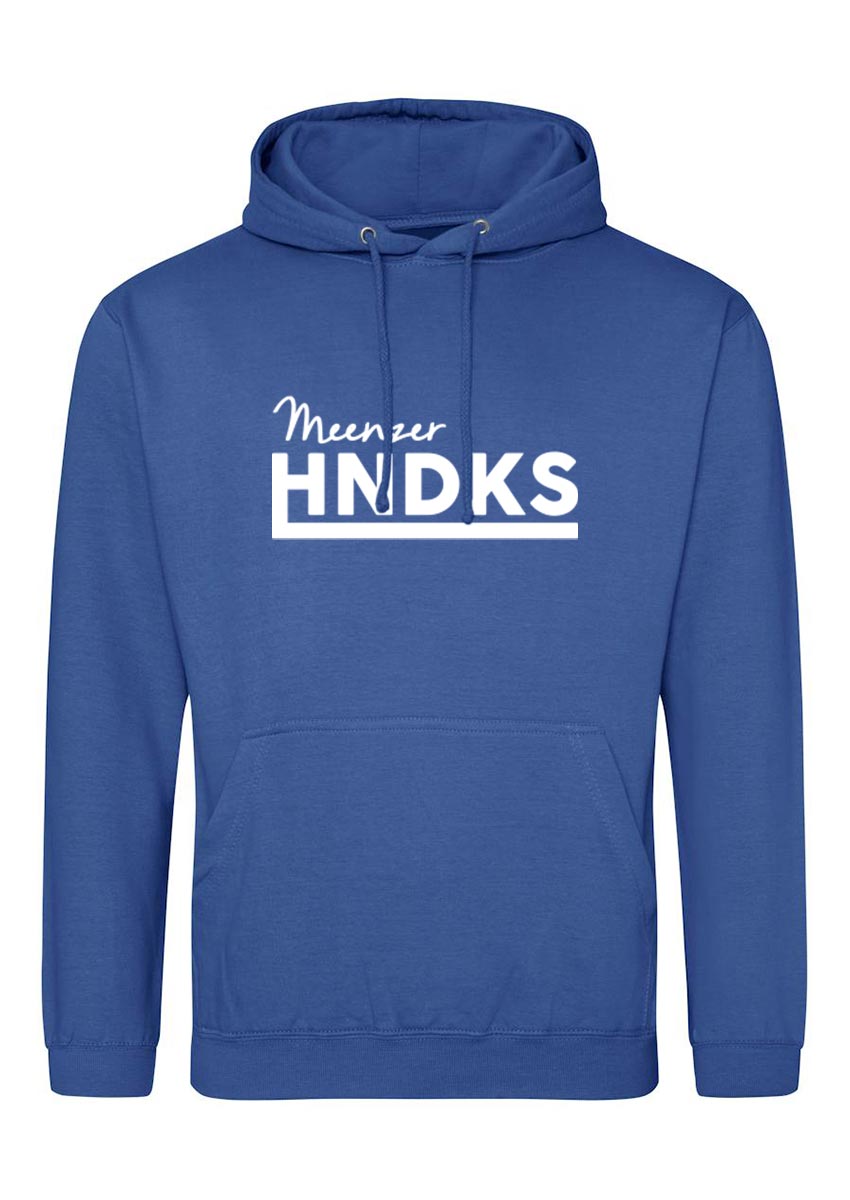 HNDKS College Unisex Hoodie weiss auf royal