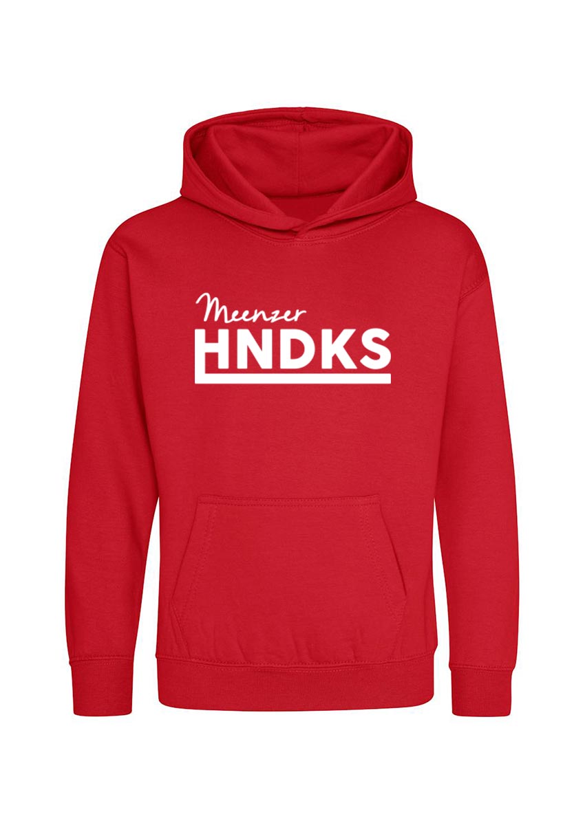 HNDKS Kinder College Hoodie weiss auf rot