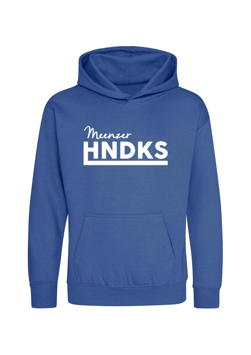 HNDKS Kinder College Hoodie weiss auf royal blue