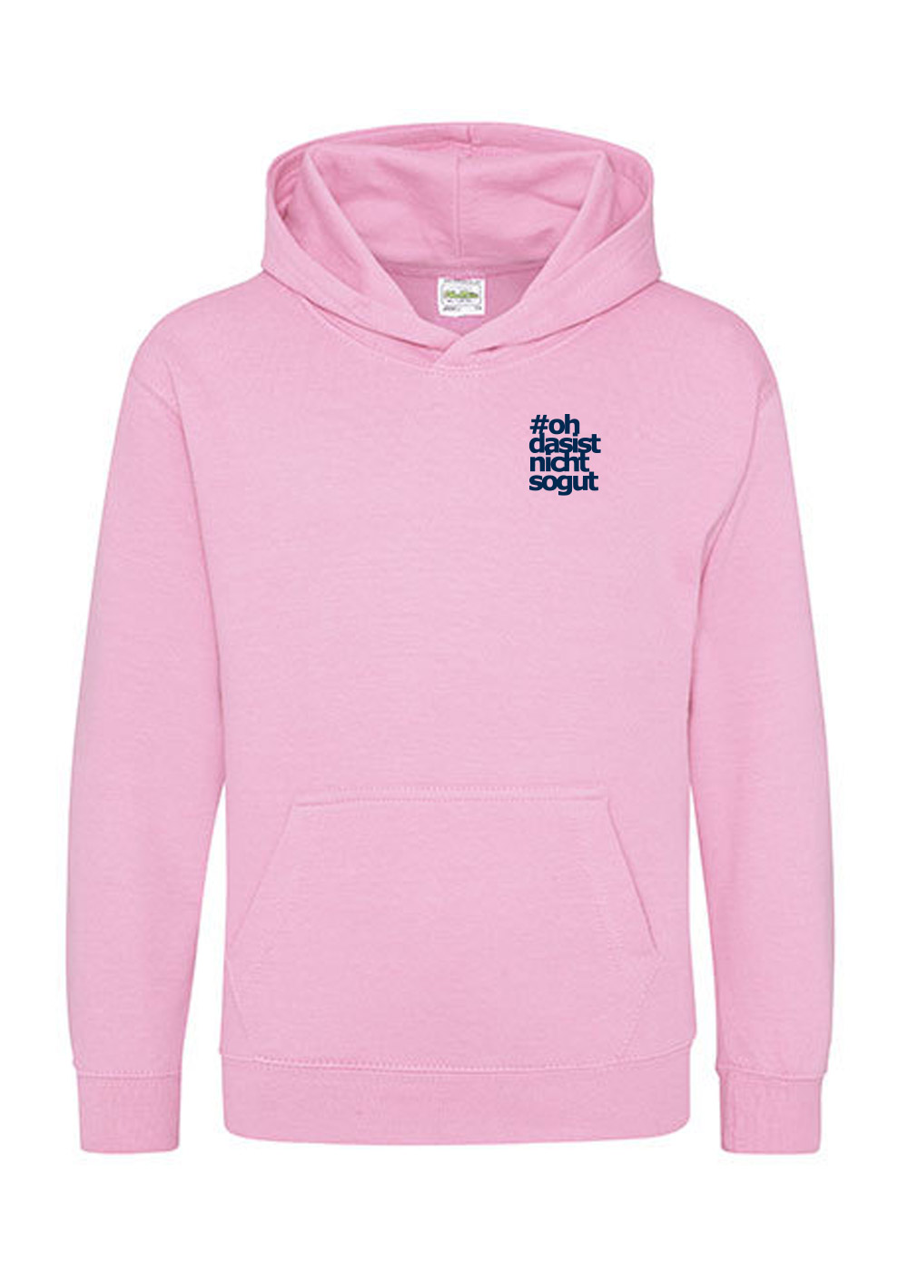 Benni Stark Kids ohdasistnichtsogut Kinder Hoodie dunkelblau auf baby pink