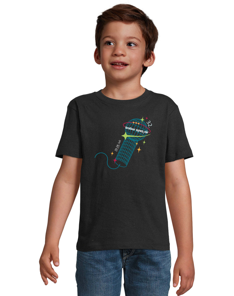 TOA32 Kinder Festivalshirt  mehrfarbig auf schwarz