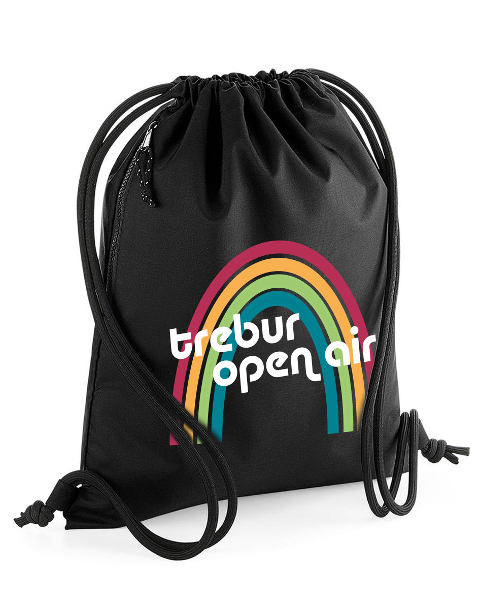 Recycled Gymsac - Regenbogen schwarz