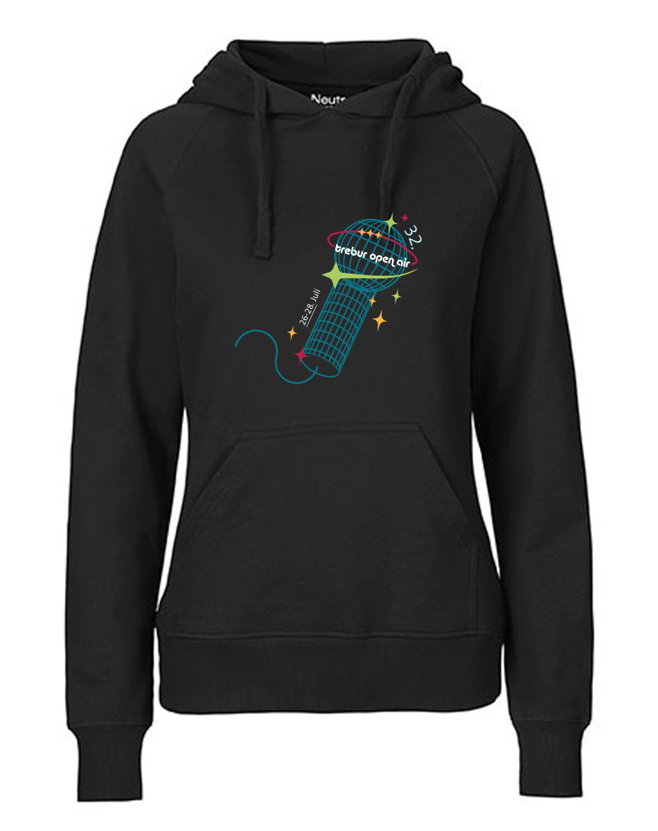 TOA32 Girly Festival Hoodie - BIO mehrfarbig auf schwarz