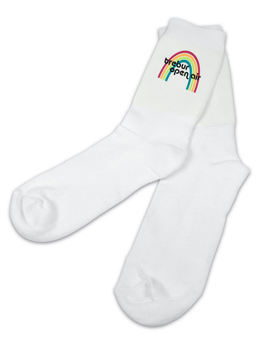 Tennissocken - Regenbogen mehrfarbig auf weiss