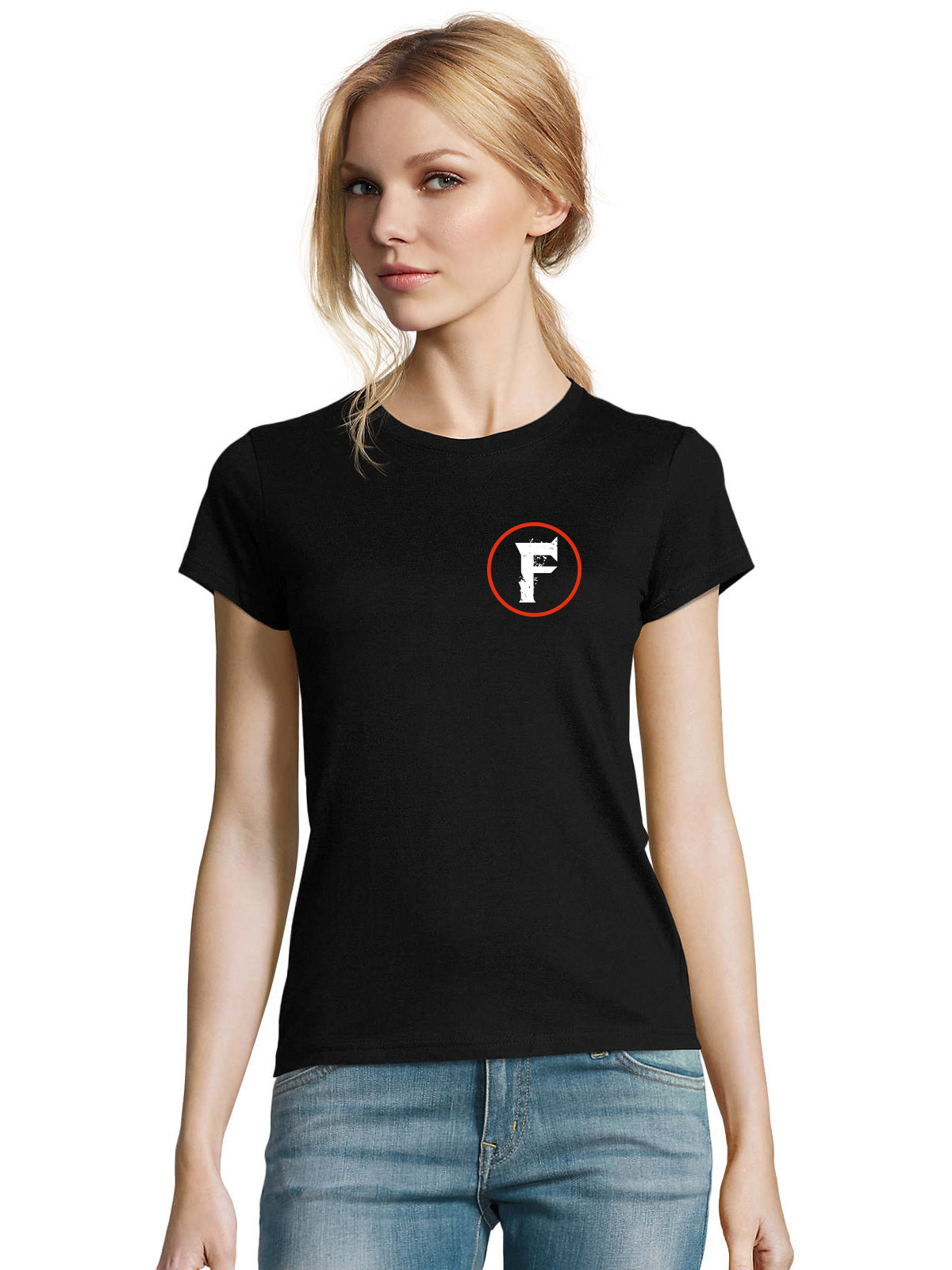 F-Band Damen T-Shirt mit Brust- und Rckendruck 