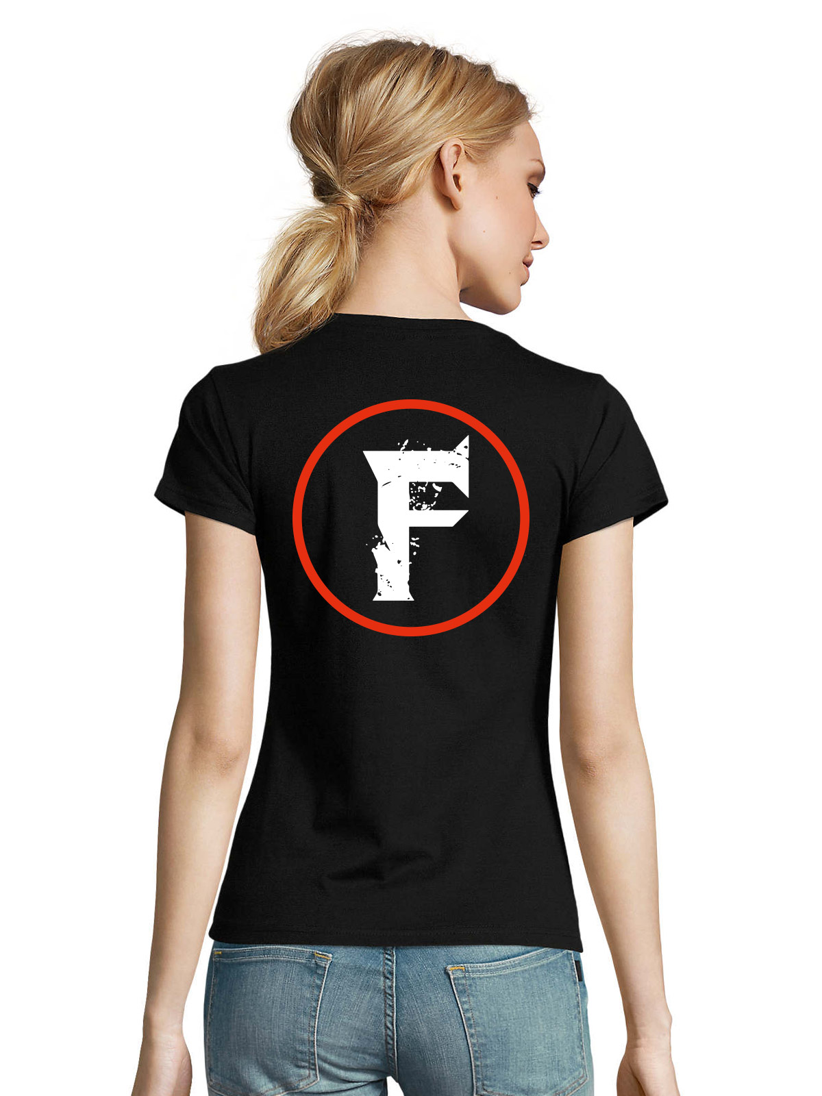 F-Band Damen T-Shirt mit Brust- und Rckendruck 