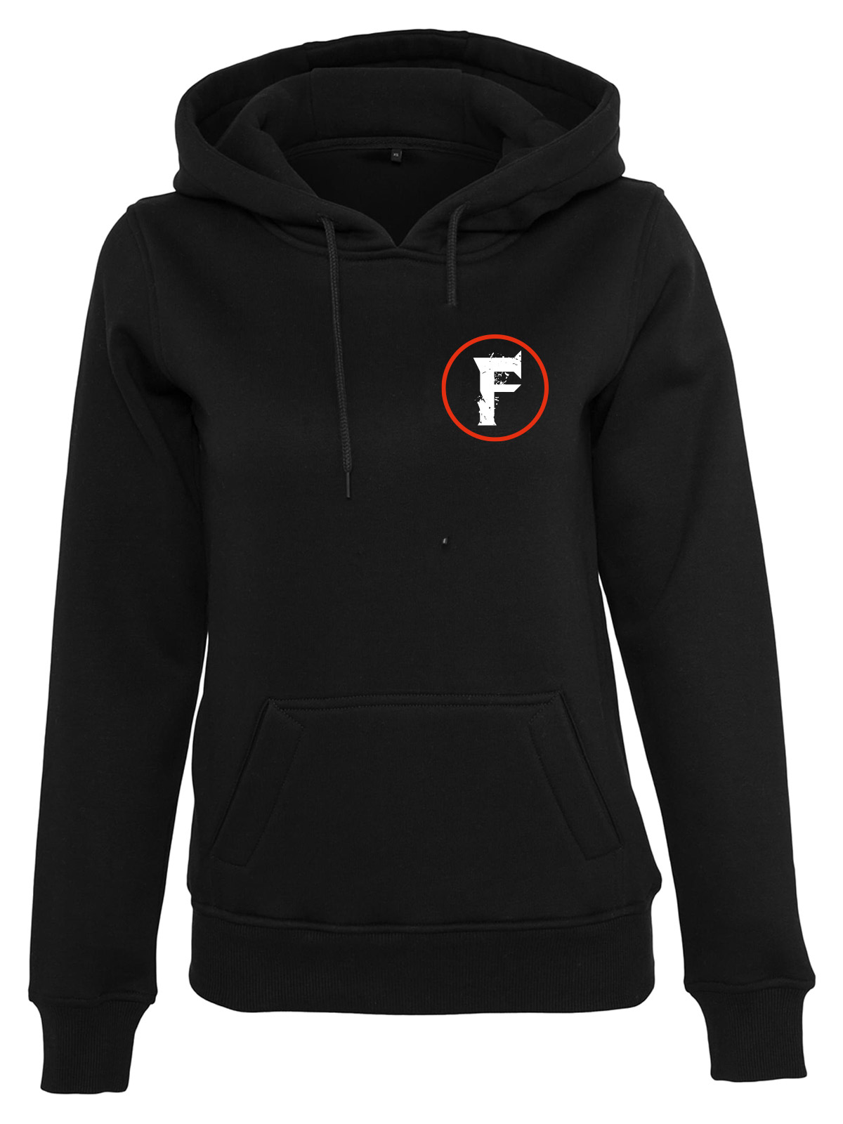 F-Band Damen Ziphoodie mit Brust- und Rckendruck schwarz