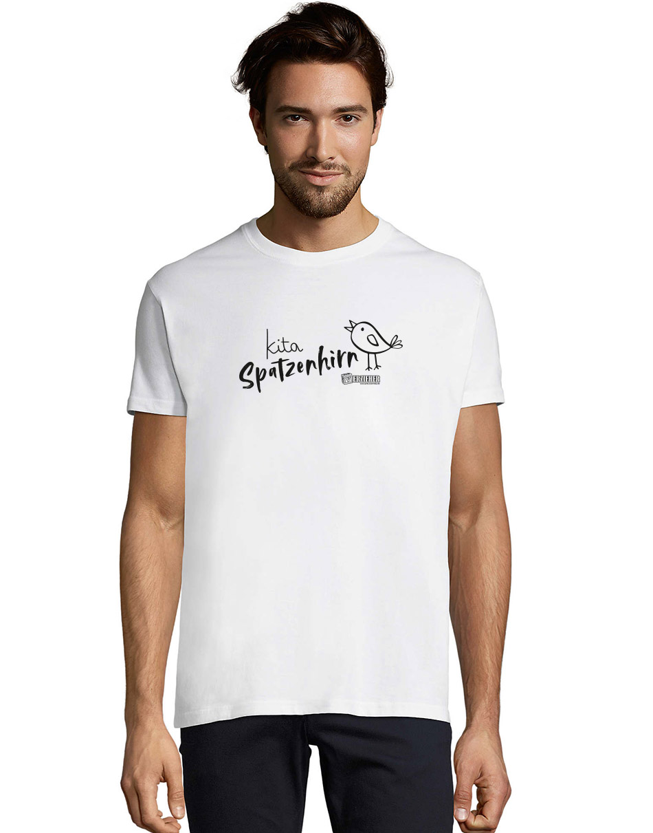 Spatzenhirn Unisex T-Shirt weiss