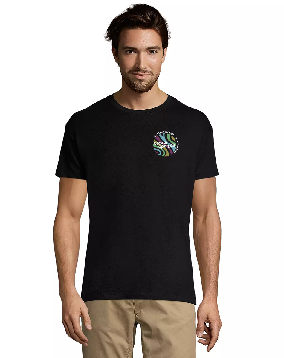TOA33 Unisex Festivalshirt mehrfarbig auf schwarz