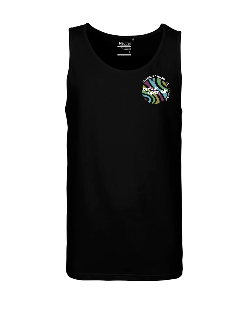 TOA33 Unisex Festival Tank Top - BIO mehrfarbig auf schwarz