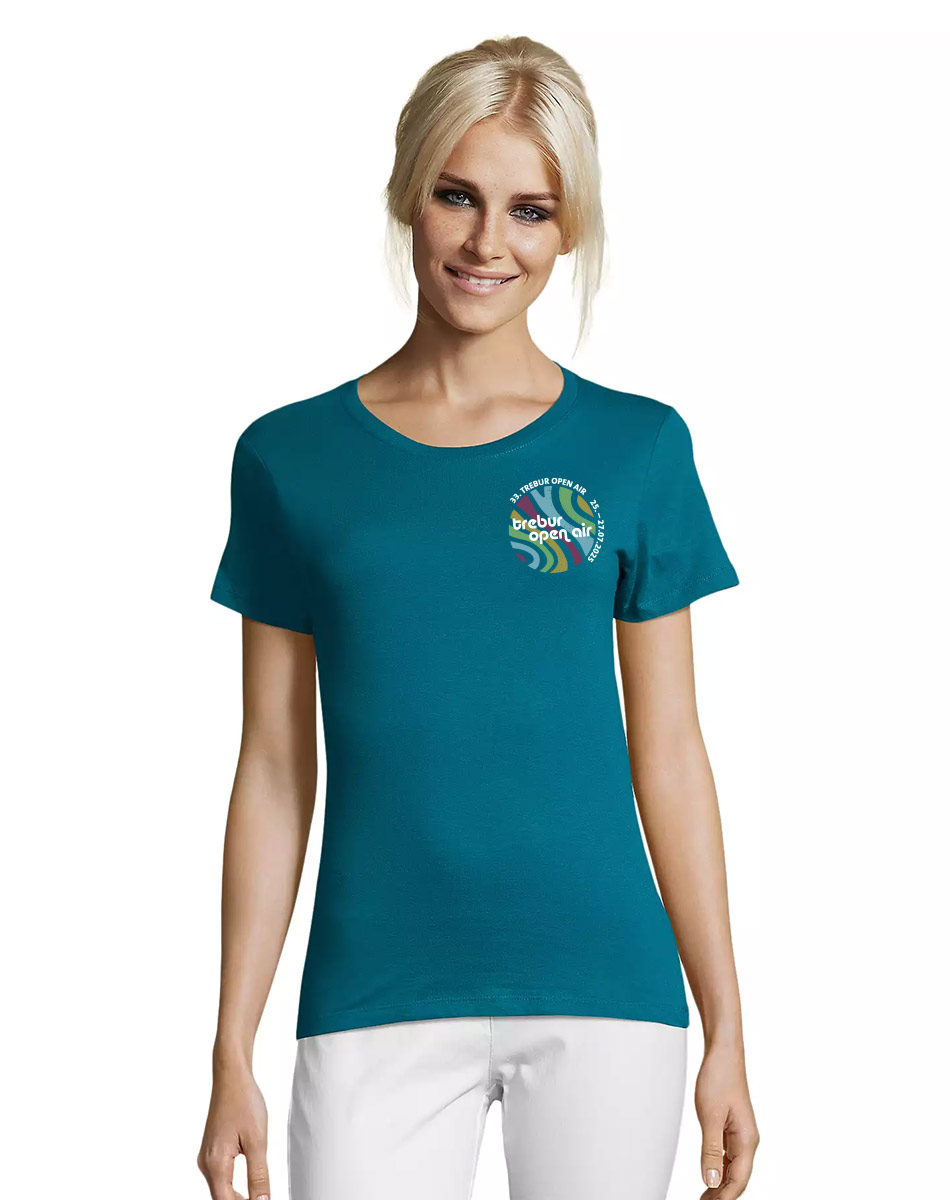 TOA33 Girly Festivalshirt mehrfarbig auf duck blue