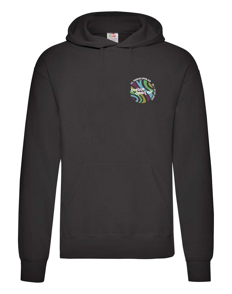 TOA33 Unisex Festival-Hoodie mehrfarbig auf schwarz