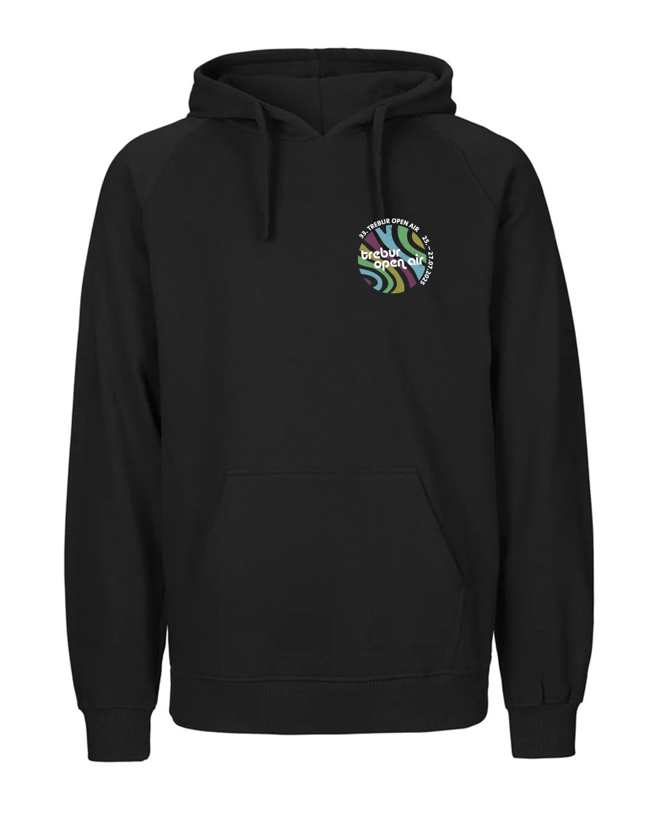 TOA33 Unisex Festival Hoodie - BIO  mehrfarbig auf schwarz