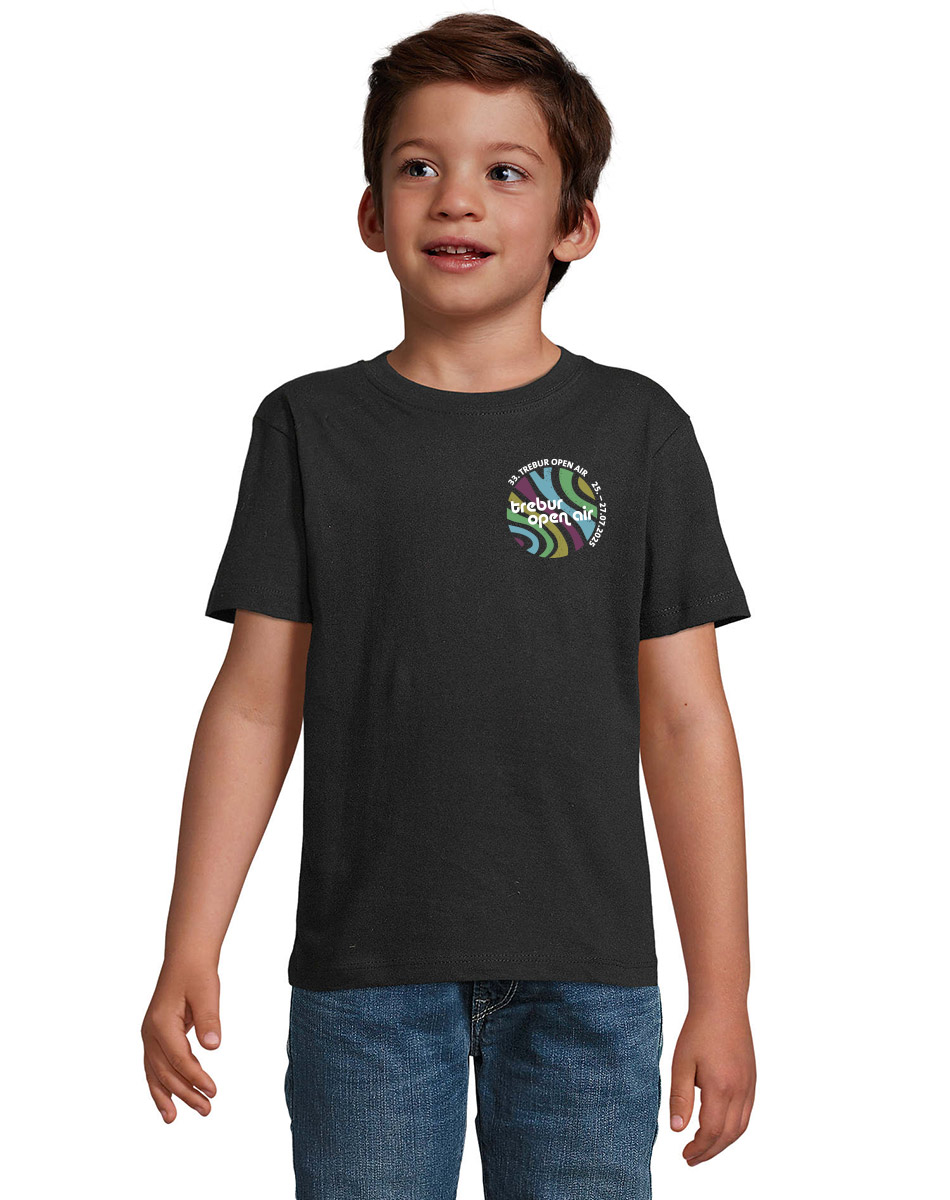 TOA33 Kinder Festivalshirt  mehrfarbig auf schwarz